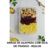 ARROZ DE AÇAFRÃO COM ISCA DE FRANGO